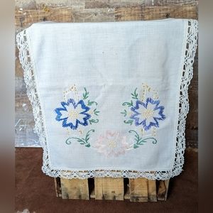 Antique Embroidered Table Runner